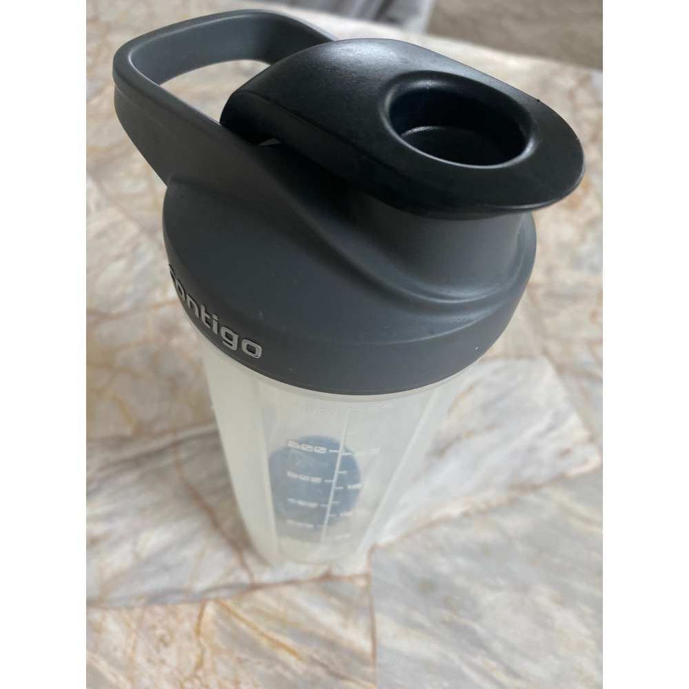 Contigo Fit Shake & Go 2.0 Shaker Bottle 28oz Clear Gray with Weighted Ball Mens
